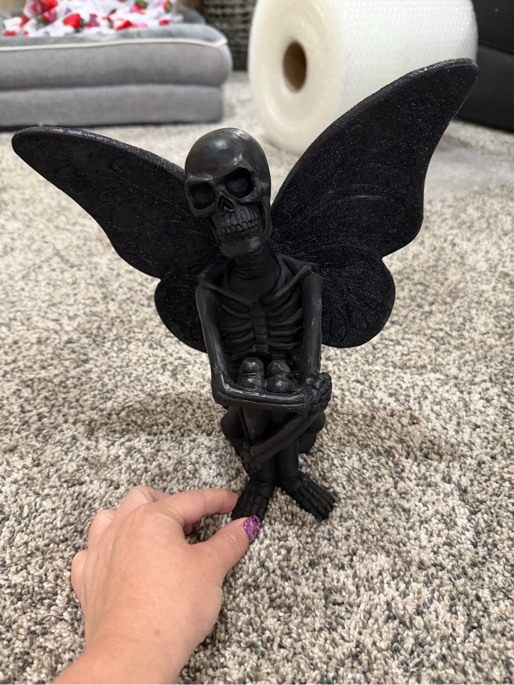 Black Skeletal Fairy Wing Figurine